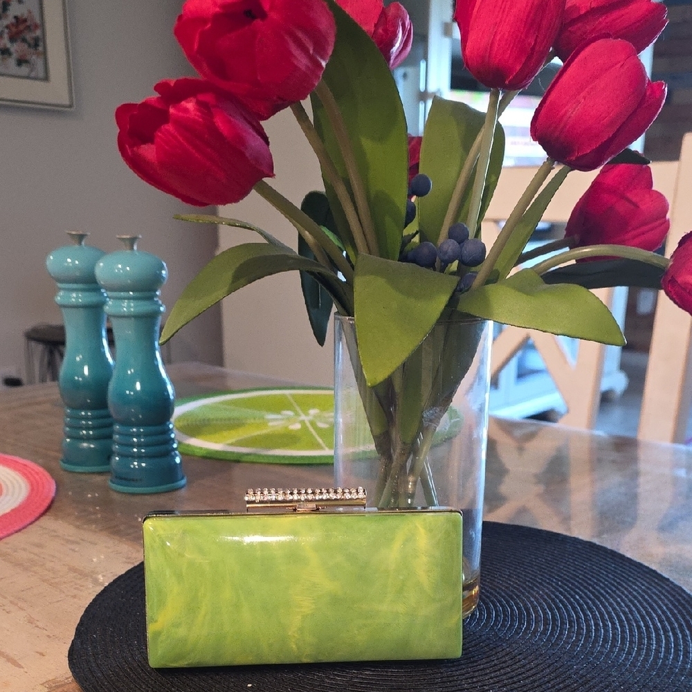 Lulu Townsend Vibrant Green Clutch